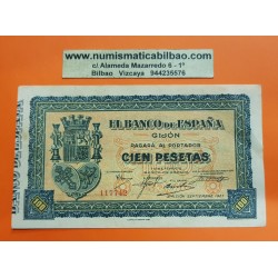 . @OFERTA@ BANCO DE GIJON 100 PESETAS 1937 MBC Serie 604 ESPAÑA