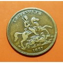 INGLATERRA Ficha de Juego 1837 1849 VICTORIA REGINA DUQUE DE CUMBERLAND A CABALLO TO HANOVER MONEDA DE LATON Gaming Token