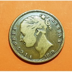 INGLATERRA Ficha de Juego 1837 1849 VICTORIA REGINA DUQUE DE CUMBERLAND A CABALLO TO HANNOVER MONEDA DE LATON Gaming Token