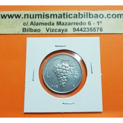 ITALIA 5 LIRAS 1948 R RACIMO DE UVAS y DAMA KM.89 MONEDA DE ALUMINIO SC @RARA ASI@ Italy 5 Lire coin