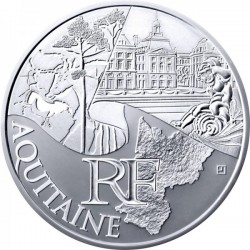 FRANCIA 10 EUROS 2011 Serie REGIONES - AQUITAINE PALACIO KM.1727 MONEDA DE PLATA SC France 10 Euro silver coin