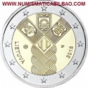 LITUANIA 2 EUROS 2018 CENTENARIO DE LA FUNDACION DE LOS ESTADOS BALTICOS SC MONEDA CONMEMORATIVA Lietuva Lithuania Euro coin