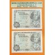 ESPAÑA 1 PESETA 1948 DAMA DE ELCHE Sin Serie @PAREJA CORRELATIVA Pick 135 BILLETE SC PLANCHA @PICO DOBLADO@ Spain