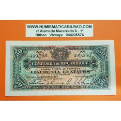 MOZAMBIQUE 50 CENTAVOS 1931 PAGO 5.11.1942 PERFORADO 2ª Guerra Mundial Pick R26 BILLETE SC Mocambique UNC