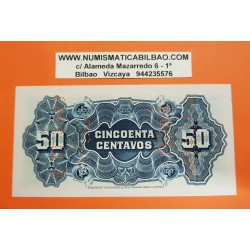 MOZAMBIQUE 50 CENTAVOS 1931 PAGO 5.11.1942 PERFORADO 2ª Guerra Mundial Pick R26 BILLETE SC Mocambique UNC