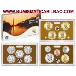 2015 UNITED STATES MINT PROOF SET @NICKEL@ 14 COINS ESTADOS UNIDOS 1+5+10+10+25 CENTAVOS + 1/2 DOLAR KENNEDY + 1 DOLAR 2015