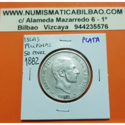 . ALFONSO XIII PUERTO RICO 40 CENTAVOS DE PESO PGV PLATA ESPAÑA