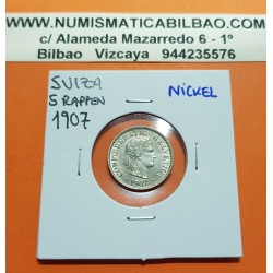 SUIZA 5 RAPPEN 1907 B DAMA y VALOR KM.26 MONEDA DE NICKEL EBC+ Switzerland