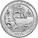 @2ª MONEDA@ ESTADOS UNIDOS 25 CENTAVOS 2018 P Parque Nacional APOSTLE ISLANDS en WISCONSIN MONEDA DE NICKEL SC USA Quarter