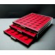 @OFERTA@ BANDEJA LEUCHTTURM MB 30 X 30 - 48 HUECOS para MONEDAS de MEDIO DOLAR SIN CAPSULA @COLOR GRANATE@