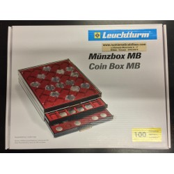 @OFERTA@ BANDEJA LEUCHTTURM MB 30 X 30 - 48 HUECOS para MONEDAS de MEDIO DOLAR SIN CAPSULA @COLOR GRANATE@