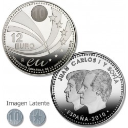 ESPAÑA 12 EUROS 2010 PRESIDENCIA ESPAÑOLA DE LA UNION EUROPEA MONEDA DE PLATA SC silver SI BOLSA