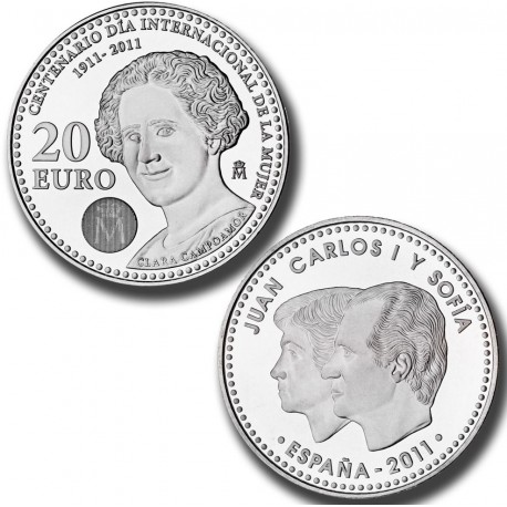 ESPAÑA 20 EUROS 2011 CLARA CAMPOAMOR CENTENARIO DEL DIA DE LA MUJER MONEDA DE PLATA SC