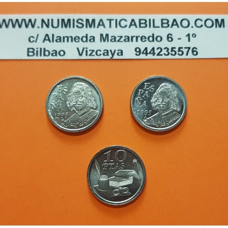 ESPAÑA 10 PESETAS 1995 QUEVEDO KM.947 MONEDA DE NICKEL @LUJO@ JUAN CARLOS I