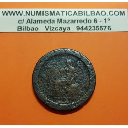 INGLATERRA 1 PENIQUE 1797 (fecha no visible) KING GEORGE III tipo CARTWHEEL KM.618 MONEDA DE COBRE @RARA@ 1 penny coin