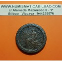 INGLATERRA 1 PENIQUE 1797 (fecha no visible) KING GEORGE III tipo CARTWHEEL KM.618 MONEDA DE COBRE @RARA@ 1 penny coin