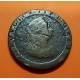 INGLATERRA 1 PENIQUE 1797 (fecha no visible) KING GEORGE III tipo CARTWHEEL KM.618 MONEDA DE COBRE @RARA@ 1 penny coin