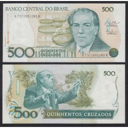 BRASIL 500 CRUZADOS 1987 VILLA LOBOS Pick 212C BILLETE SC Brazil UNC BANKNOTE