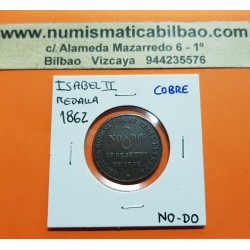@ESCASA@ ESPAÑA Reina ISABEL II MEDALLA NODO SEVILLA GOZOSA POR SU FELIZ LLEGADA 17 de SEPTIEMBRE de 1862 COBRE NO-DO