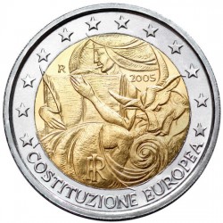 ITALIA 2 EUROS 2005 CONSTITUCION EUROPEA SC BIMETALICA MONEDA CONMEMORATIVA Italy 2 Euro coin