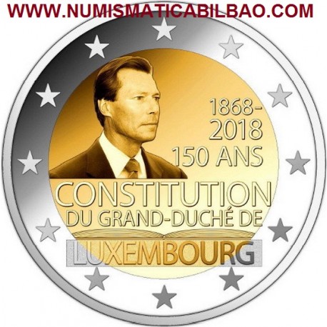 LUXEMBURGO 2 EUROS 2018 CONSTITUCION DEL GRAN DUQUE SC MONEDA CONMEMORATIVA Luxembourg 2 Euro coin
