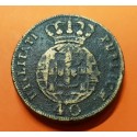 PORTUGAL 40 REIS 1821 REY JUAN VI DEL ALGARVE y BRASIL KM.370 MONEDA DE BRONCE @ESCASA@ King Joao VI