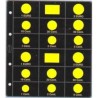 HOJA PARDO para alojar 2 SERIES / PAISES de 8 MONEDAS EUROS modelo 755 en NEGRO con CARTULINA AMARILLA