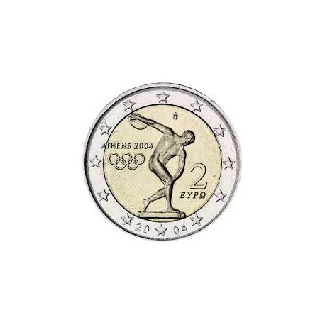 GREECE 2 EUROS 2004 OLYMPIC ATHENS UNC BIMETALLIC