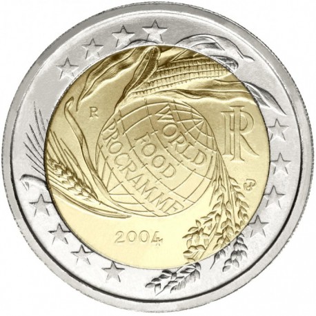 ITALIA 2 EUROS 2004 FAO 50 ANIVERSARIO SC BIMETALICA MONEDA CONMEMORATIVA Italy Italien