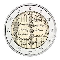 AUSTRIA 2 EUROS 2005 MANIFIESTO DEL ESTADO 50 ANIVERSARIO SC BIMETALICA MONEDA CONMEMORATIVA Osterreich