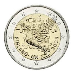 FINLANDIA 2 EUROS 2005 ONU 60 ANIVERSARIO PALOMA SC BIMETALICA MONEDA CONMEMORATIVA Finnland