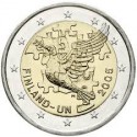 FINLANDIA 2 EUROS 2005 ONU 60 ANIVERSARIO PALOMA SC BIMETALICA MONEDA CONMEMORATIVA Finnland