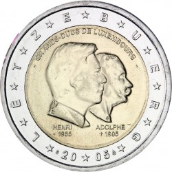 LUXEMBURG 2 EUROS 2005 HENRI & ADOLPHE UNC BIMETALLIC