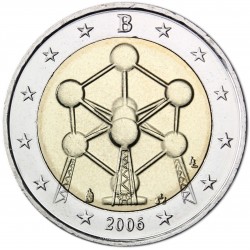 BELGICA 2 EUROS 2006 MONUMENTO ATOMIUM EN BRUSELAS SC MONEDA BIMETALICA y CONMEMORATIVA @RARA@