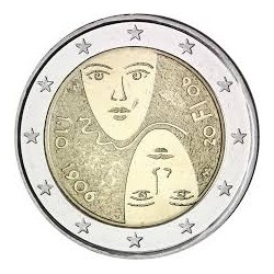 FINLANDIA 2 EUROS 2006 CARITAS 100 AÑOS DEL SUFRAGIO UNIVERSAL SC BIMETALICA MONEDA CONMEMORATIVA