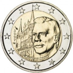 LUXEMBURG 2 EUROS 2007 HENRI & PALAIS UNC BIMETALLIC