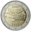 FINLANDIA 2 EUROS 2007 INDEPENDENCIA 100 ANIVERSARIO 1907 BARCA SC BIMETALICA MONEDA CONMEMORATIVA