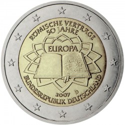 GERMANY 2 EURO 2007 TREATY OF ROME UNC BIMETALLIC