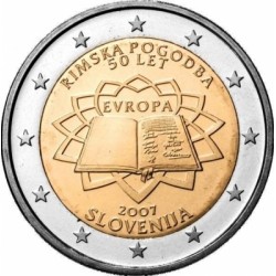 SLOVENIA 2 EUROS 2007 TEATRY OF ROME RARA UNC BIMETALLIC