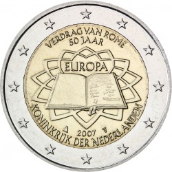 HOLANDA 2 EUROS 2007 TRATADO DE ROMA 50 ANIVERSARIO SC BIMETALICA MONEDA CONMEMORATIVA