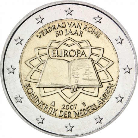 NETHERLANDS 2 EUROS 2007 TEATRY OF ROME UNC BIMETALLIC