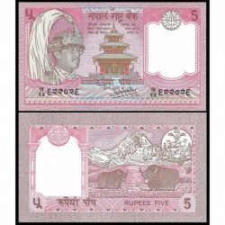 NEPAL 5 RUPIAS 1987 YAK y MONTE EVEREST Firma 11 Pick 30A BILLETE SC 5 Rupees UNC BANKNOTE