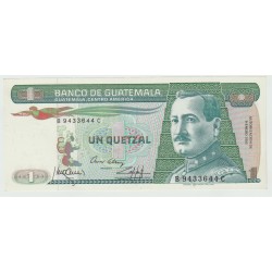 GUATEMALA 1 QUETZAL 1985 ENERO 9 GENERAL ORELLANA y BANCO NACIONAL Pick 66 BILLETE SC @RARO@ UNC BANKNOTE
