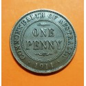 AUSTRALIA 1 PENIQUE 1911 REY JORGE V KM.23 MONEDA DE BRONCE MBC+ 1 Penny GEORGIUS V