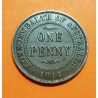 AUSTRALIA 1 PENIQUE 1911 REY JORGE V KM.23 MONEDA DE BRONCE MBC+ 1 Penny GEORGIUS V