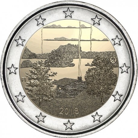 FINLANDIA 2 EUROS 2018 CULTURA DE LA SAUNA FINLANDESA SC 2ª Moneda bimetálica y conmemorativa