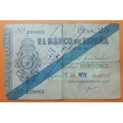 . @OFERTA@ BANCO DE GIJON 100 PESETAS 1937 MBC Serie 604 ESPAÑA