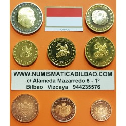 MONACO SERIE EUROS 2001 : 1+2+5+10+20+50 Centimos 1+2€ ((RARA))