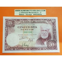 ESPAÑA 50 PESETAS 1951 SANTIAGO RUSIÑOL Sin Serie 0641260 Pick 141 BILLETE MBC++ @DOBLEZ CENTRAL@ Spain banknote