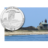 @5ª MONEDA@ ESTADOS UNIDOS 25 CENTAVOS 2018 P Parque Nacional BLOCK ISLAND en RHODE ISLAND NICKEL SC USA Quarter